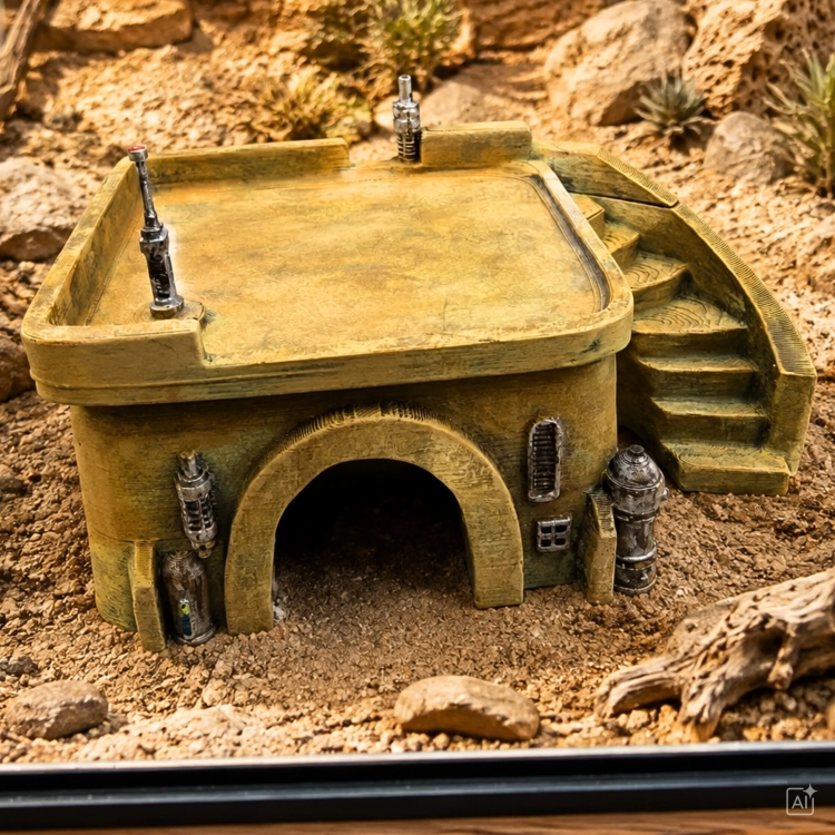 Pustynna Baza kryjówka do terrarium 150x150 mm