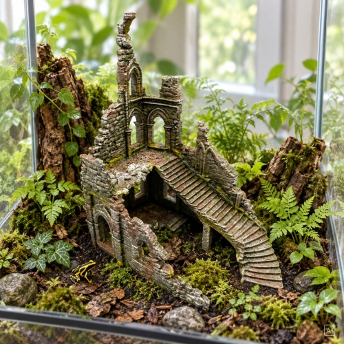 Schody Starej Wieży 170 mm – pionowe ruiny do terrarium