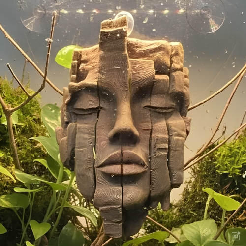 Kamienne Oblicze ręcznie malowany relief do terrarium 130 mm