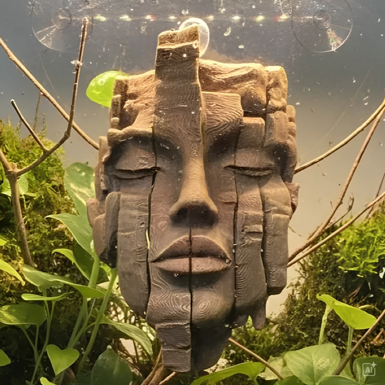 Kamienne Oblicze ręcznie malowany relief do terrarium 130 mm