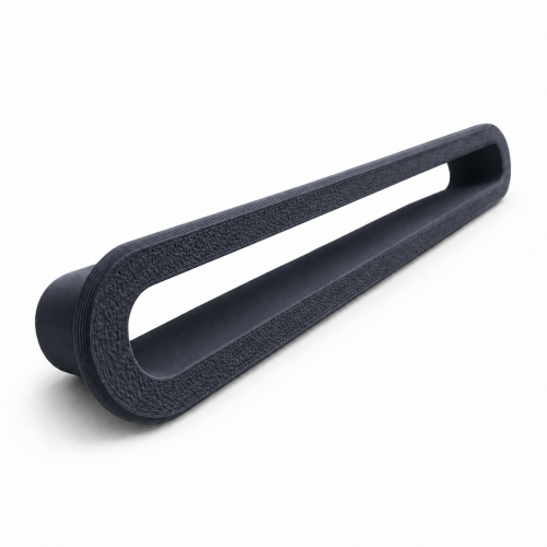 Antracytowa rozeta wentylacyjna 240 × 16 mm z kołnierzem maskującym krawędź frezu