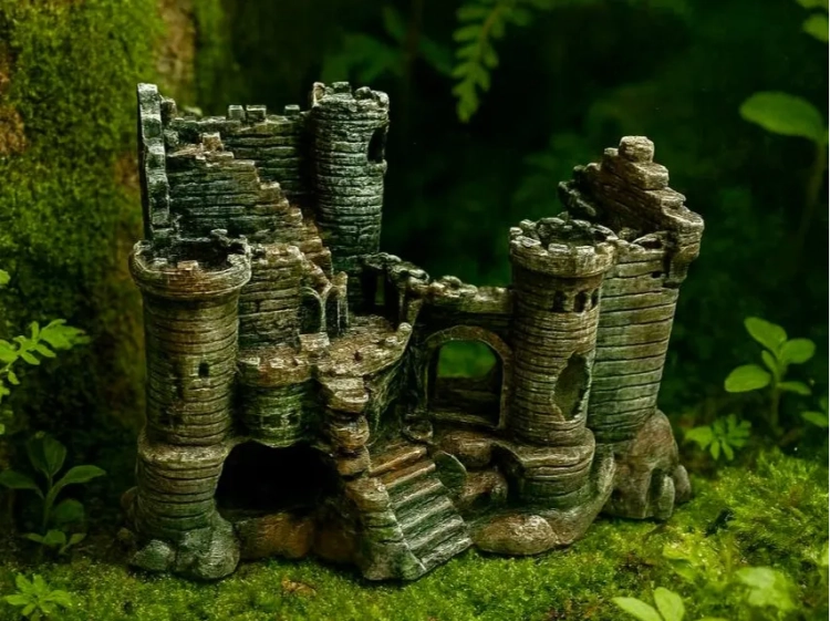 Średniowieczne ruiny jako centralny element aranżacji terrarium