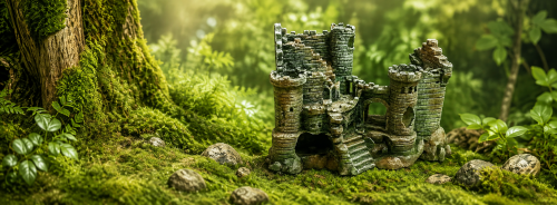 Zamek do terrarium 140 mm dekoracja fantasy z kryjówkami i przejściami