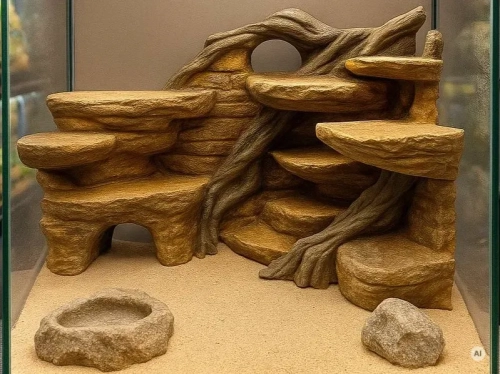 Duża ścianka skalna do terrarium o szerokości 456 mm