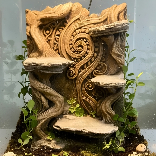 Drzewo Koru 290 mm ścianka z półkami do terrarium – widok z przodu