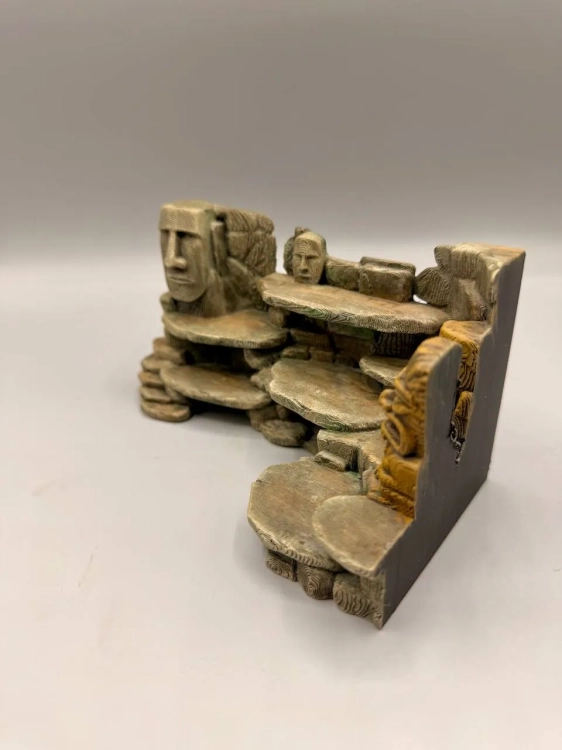 Wyspa Moai 240 mm przestrzenne tło 3D do terrarium