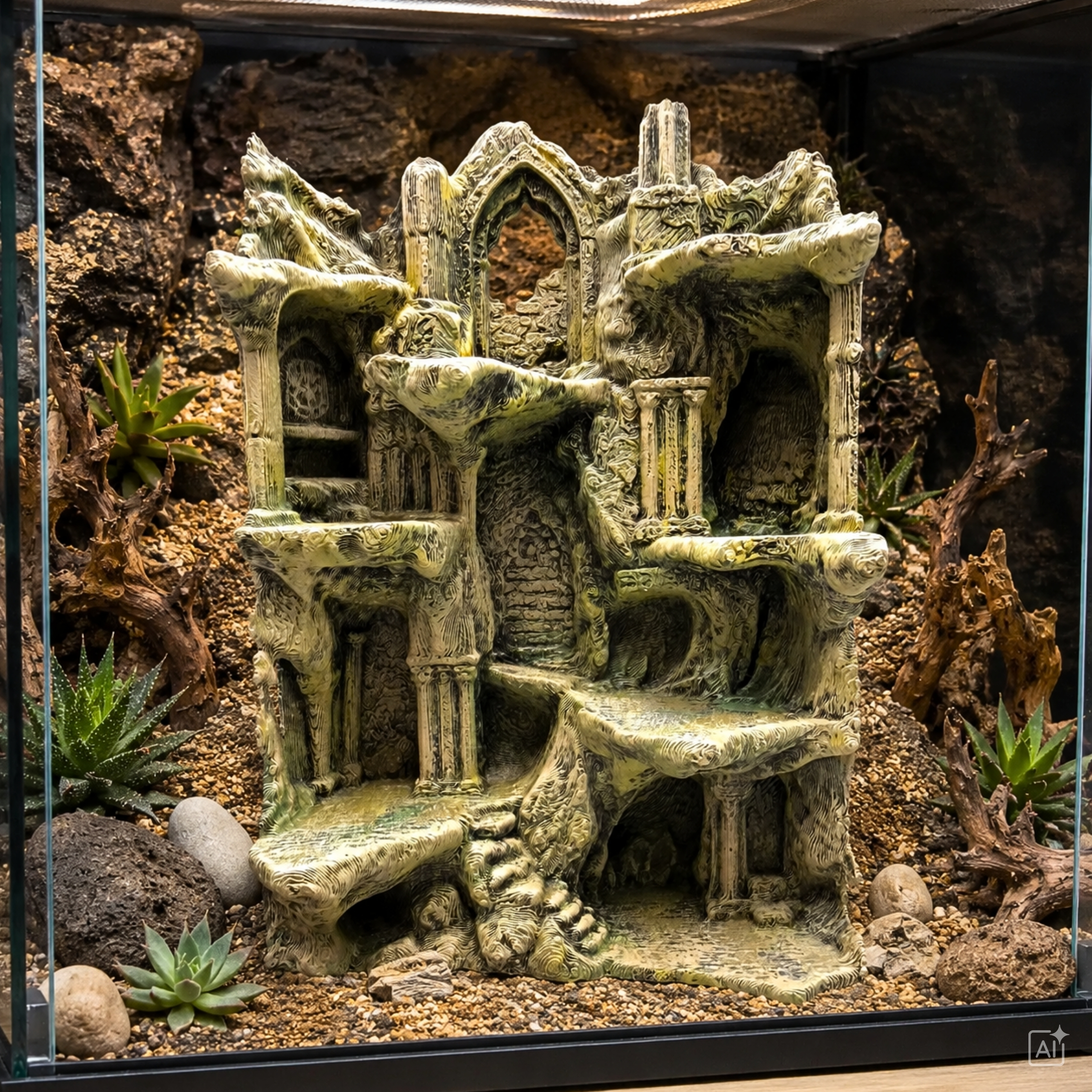 Kamienne Sanktuarium tło 3D do terrarium 145x213 mm