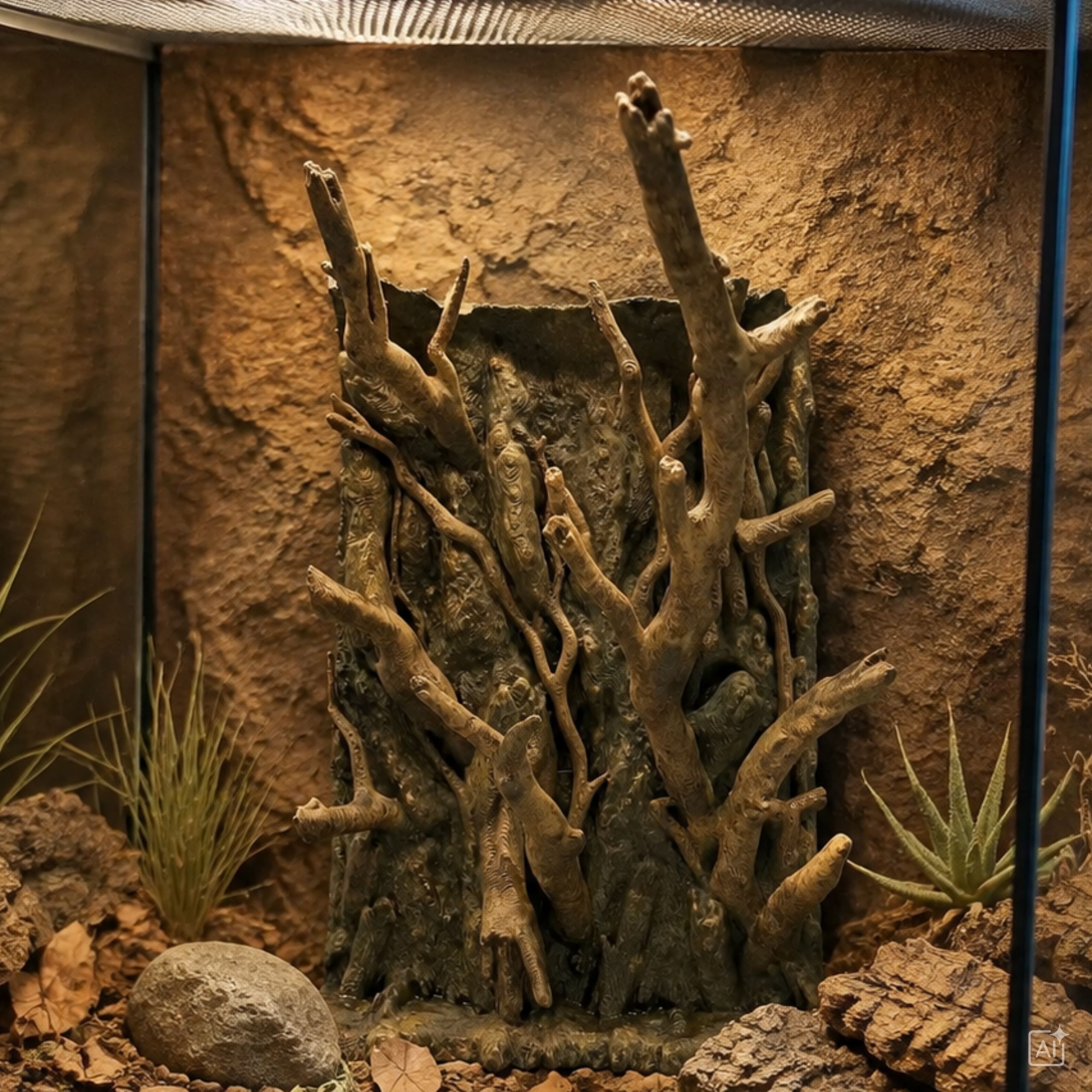 Ścianka do terrarium z realistyczną strukturą kory drzewa