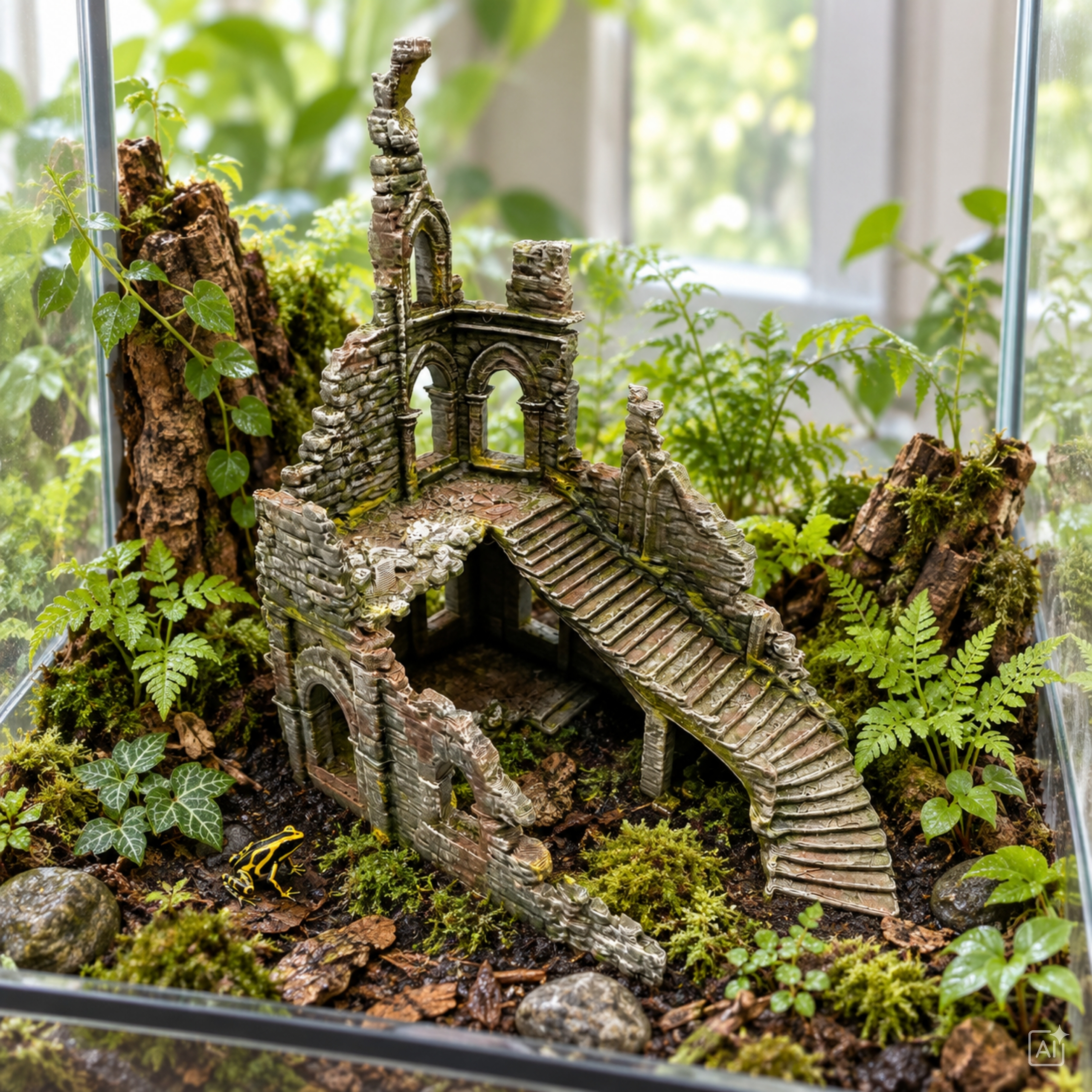 Schody Starej Wieży 170 mm – pionowe ruiny do terrarium