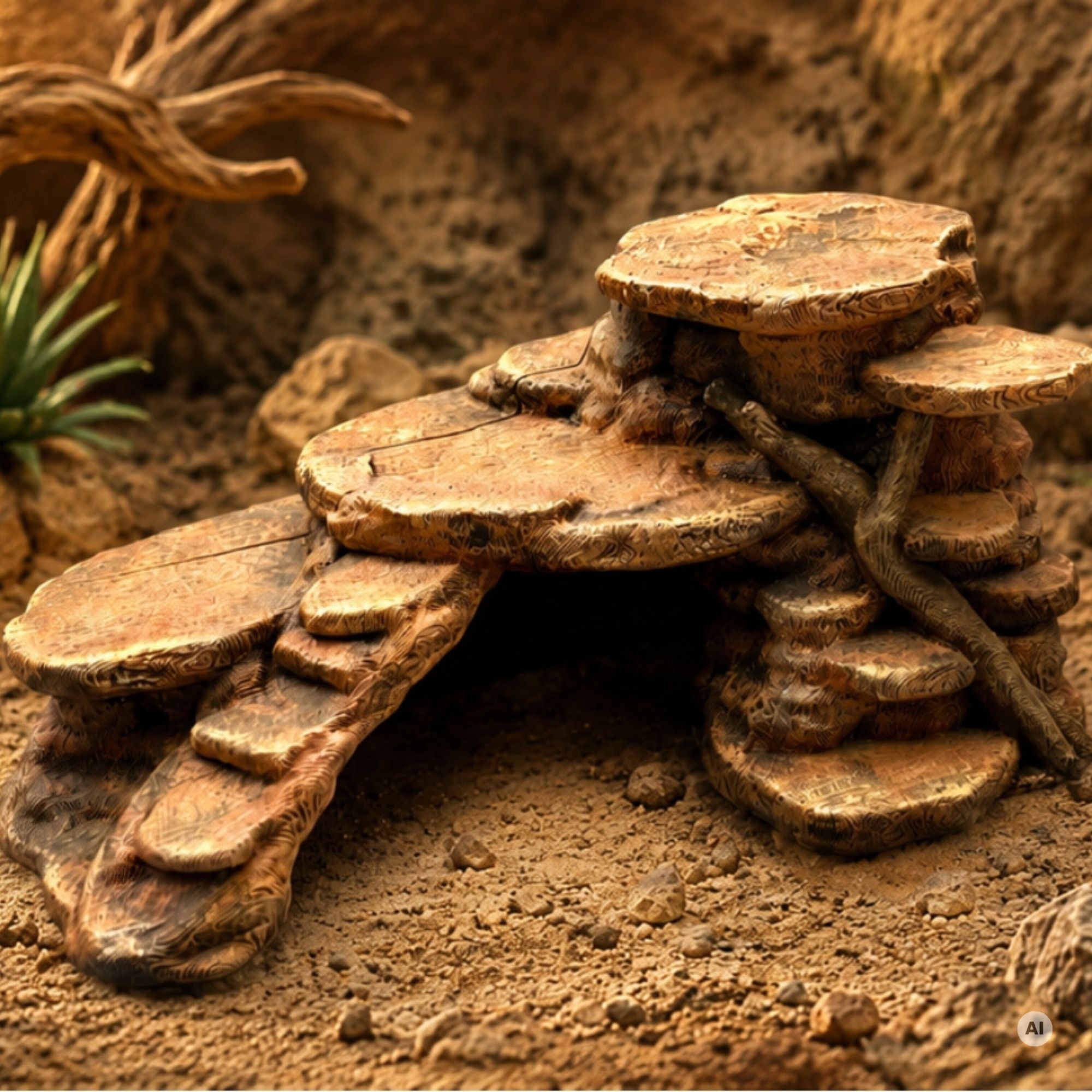 Kryjówka skalna do terrarium Sandstone Hideaway 190 mm ręcznie malowana
