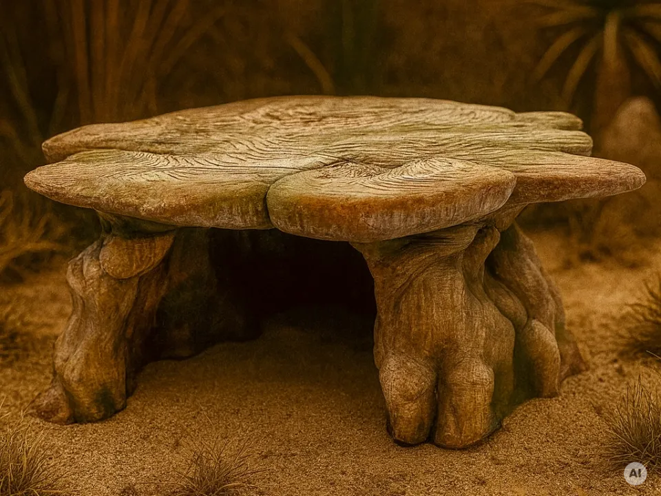 Skalna kryjówka do terrarium z osłoniętą przestrzenią pod stropem
