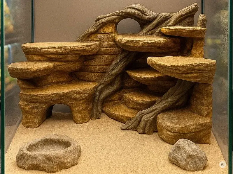 Skalna ścianka do terrarium o wymiarach 270 × 180 × 150 mm